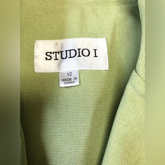Studio 1 Women Spring Green Jacket Blazer Size 12 B2 - Picture 4 of 8